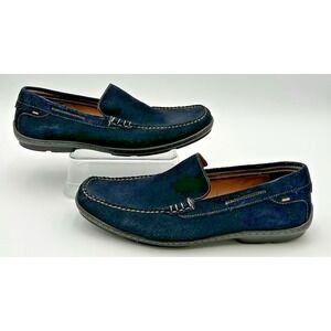 Johnston & Murphy Marlow Venetian Blue Suede Leather Loafer Dress Shoe Mens 10